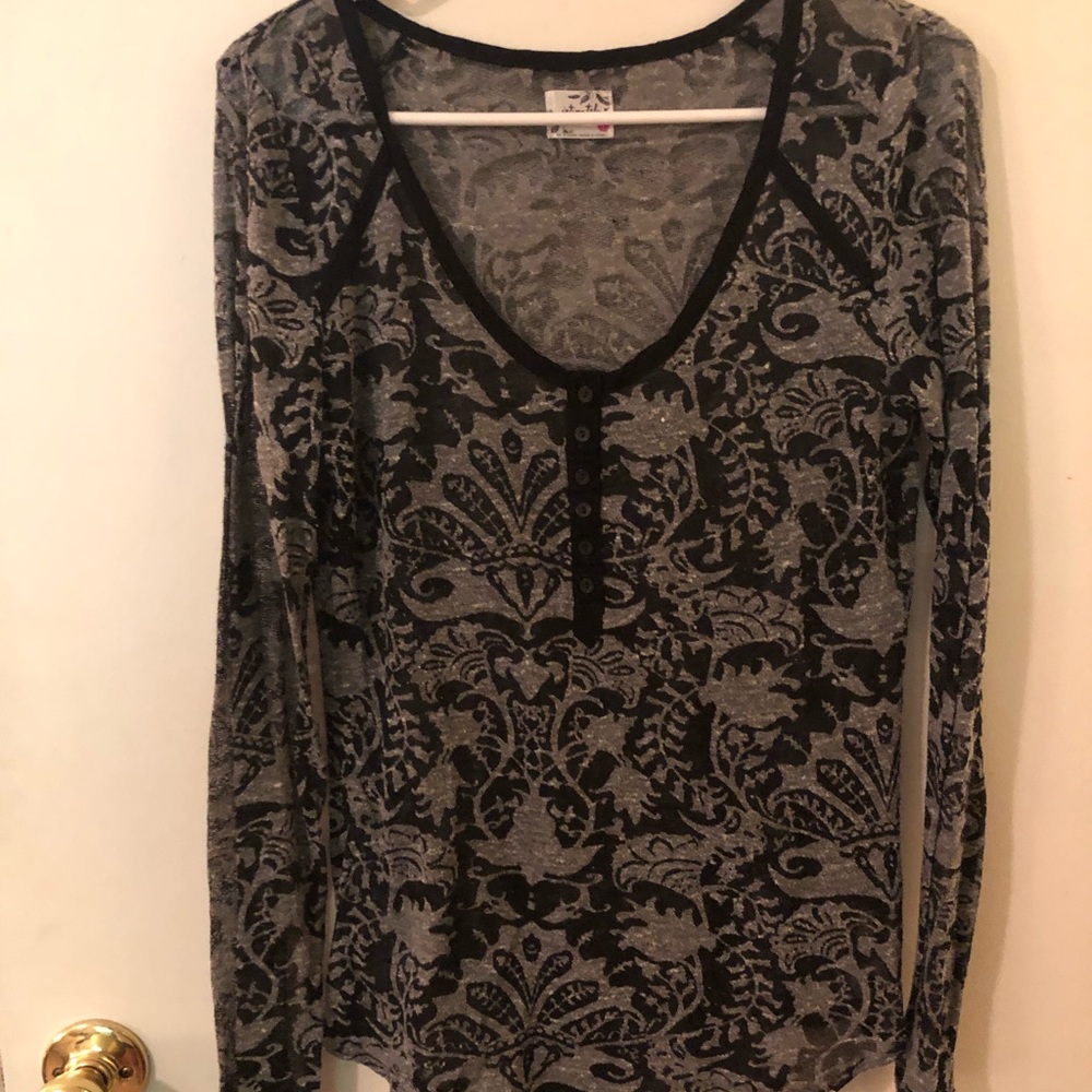 Free people sheer long sleeve sleep shirt